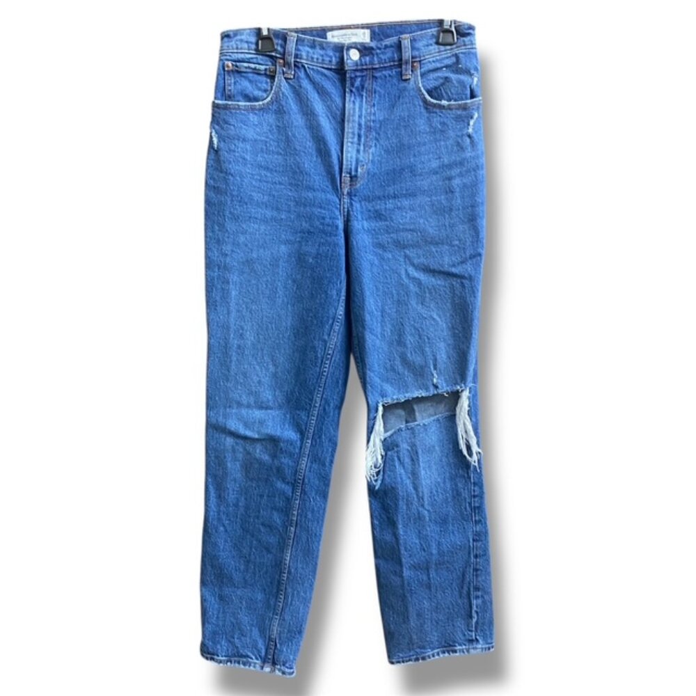 Abercrombie Vintage 90s Straight Ripped Distressed Jeans Casual Sz 29